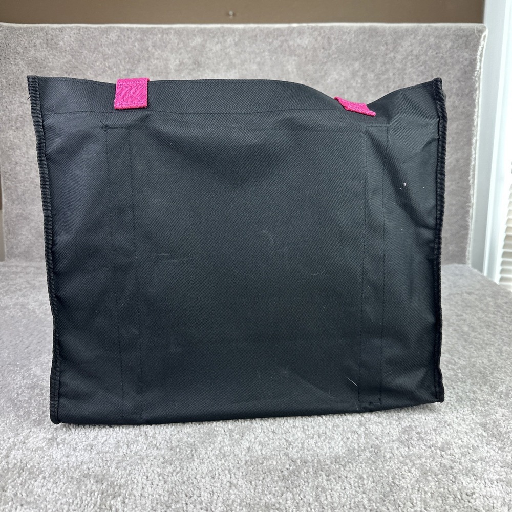 Pampered Chef XL Heavy Duty Consultant Divided Pink White & Black Tote Bag - Picture 3 of 6